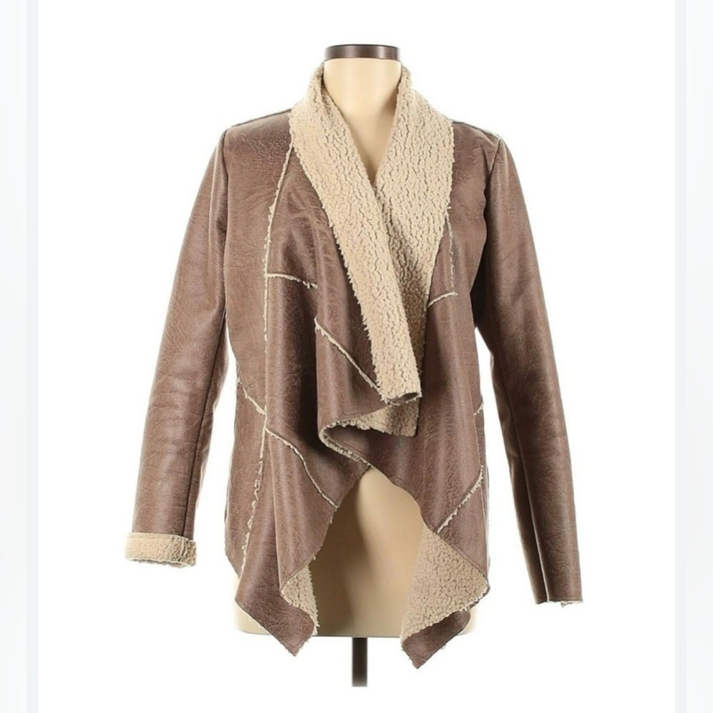 Forever 21 faux shearling drape jacket